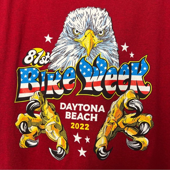 Bike week Daytona beach 2022 eagle red tshirt graphic decal rider motorcycle - Picture 2 of 8